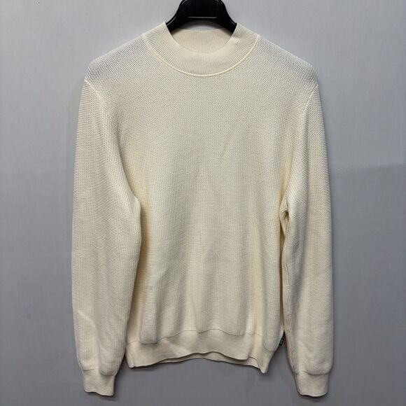 Hugo Boss Men Mock Neck Cotton Wool Blend Knit Sweater Size XL X-Large C042 -28 - Picture 1 of 16